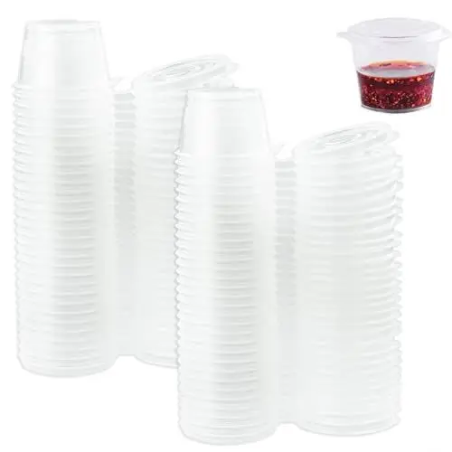Produktbild: LAMXD 100 Stück Frischhaltedosen Auslaufsichere 1OZ, Aufbewahrungsbehälter mit Deckel, Mikrowellengeeignet, Kleine Dosen für Soßen, Dips, Gewürze, Diamantzeichnung