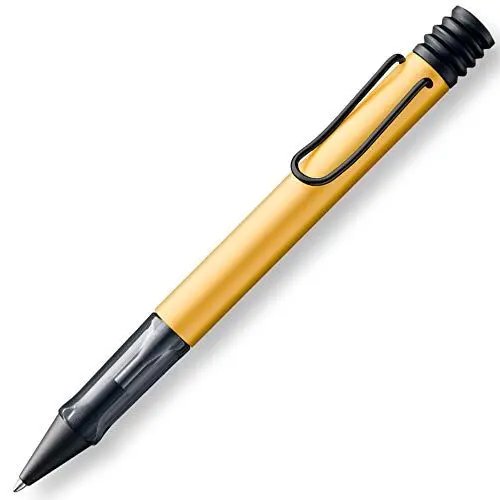 Produktbild: LAMY 1235509 AL-star Kugelschreiber 299 – Kuli aus Aluminium in der Farbe Gold/Schwarz mit ergonomischem Griff und transparentem Griffstück – Mit Großraummine – Strichbreite M