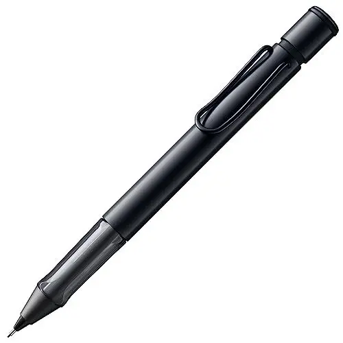 Produktbild: Lamy AL-star black Druckbleistift - leichter Minenbleistift mit transparentem, ergonomischem Griff & Gehäuse aus Aluminium - Bleistift mit Feinstrichmine M 41 in Strichbreite 0,5 mm & Radiertip