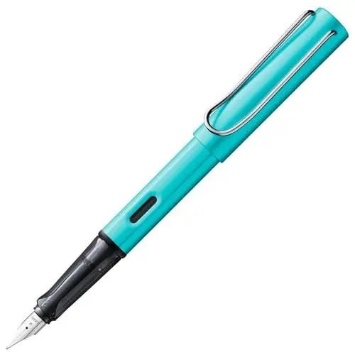 Produktbild: Lamy AL-star turmaline Füller – Füllhalter mit ergonomischem Griff & polierter Stahlfeder in Strichbreite M – leichtes Aluminiumgehäuse – inkl. Tintenpatrone T 10 blau – Rechtshänder