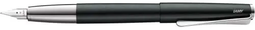 Produktbild: Lamy studio Füllhalter 069 - Füller aus Edelstahl in schwarz-grünem Lack-Finish mit einem polierten Edelstahlgriffstück - silberne Stahlfeder poliert – Federstärke EF