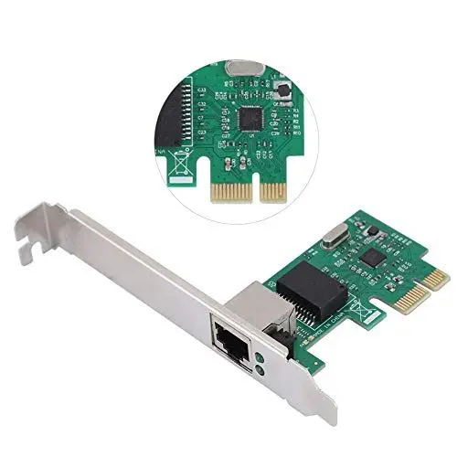 Produktbild: LAN Karte für Realtek RTL8111E, PCI Express Adapter, x1 x4 x8 x16 Vollduplex Mehrfach Gigabit Ethernet Karte 10/100/1000 Mbit/s, grün