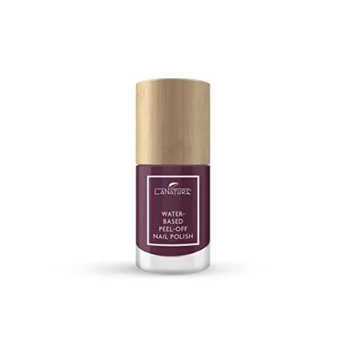 Produktbild: LaNature wasserbassierter Nagellack - Dunkles Weinrot - VEGAN - Waterbased Peel-Off Nail Polish - Passion Flower, 10 ml