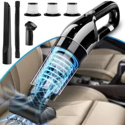 Produktbild: LanBlu Handstaubsauger Stark,10000Pa Mini Handstaubsauger Auto,Multifunktionaler Leicht Tragbarer Auto Staubsauger Kabellos mit 3 HEPA-Filter,Akku Nass&Trocken Hand Vacuum Cleaner für Auto Haus Küche