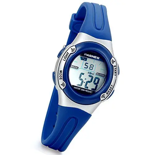 Produktbild: Lancardo Digitaler Chronograph, Alarm, Datum, ovale Form, Kunstharz-Armband, Uhr mit Hintergrundbeleuchtung (blau)