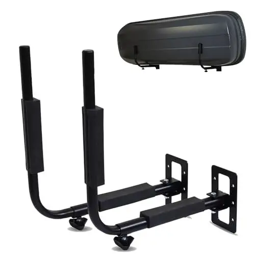 Produktbild: LANCO Automotive Dachbox Wand-Halterung (Für Dachboxen bis 52cm Höhe, 40kg Traglast, Abstand stufenlos einstellbar, Platzsparend Dank schwenkbarer Arme, Inkl. Dübel/Schrauben zur Befestigung)
