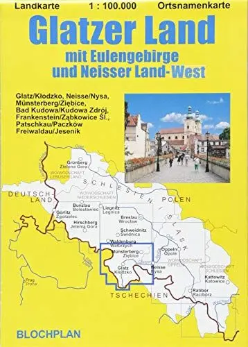 Produktbild: Landkarte Glatzer Land: mit Eulengebirge und Neisser Land West·· im Maßstab 1:100.000 (Schlesien-Landkarten)
