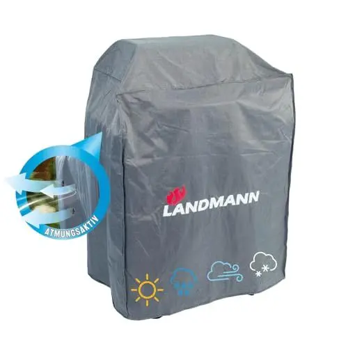 Produktbild: Landmann Grillabdeckung | PVC Grillzubehör - Wetterfest | Abdeckhaube für Grills | Grillhaube, Abdeckplane für Outdoor | Wetterschutzhaube für Grill - reißfest | 120x60x100 cm