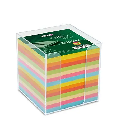 Produktbild: Landré Zettelbox, 9x9cm, 800 Blatt, bunte Notiz-Zettel