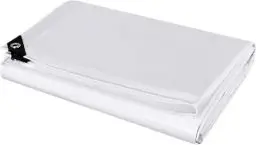 Produktbild: Laneetal Abdeckplane Wasserdicht LKW Plane mit Ösen 4x5m 280g/m² Tarp Abdeckplane Gewebeplane Schutzplane Zeltplane für Gartenmöbel Holz Trampolin, Camping,Reißfest Beidseitig Beschichtet,Weiß