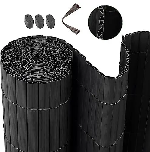 Produktbild: Laneetal PVC Sichtschutzmatte 120x300cm verstärkt Mittelstreben Sichtschutzzaun Balkonverkleidung mit Befestigungsset, Wasserdicht Windschutz Sichtschutz ohne Bohren für Balkon Garten Terrasse, Grau