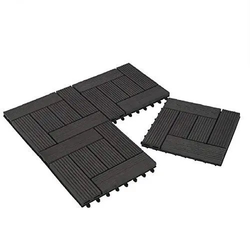 Produktbild: Laneetal WPC Fliesen 22er Set für 2 m², Balkonfliesen 30x30 cm, Terrassenfliesen Klicksystem, Klickfliesen Terrasse Balkon, Bodenfliesen Bodenbelag für außen, Anthrazit