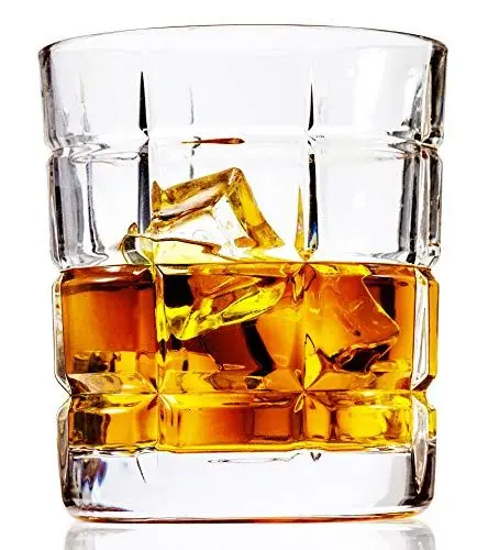 Produktbild: LANFULA 4-teiliges Whisky Gläser, 300 ml Bleifreie Kristall Whiskyglaswaren für Scotch Bourbon Vodka