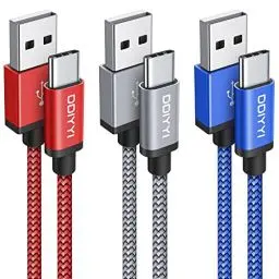 Produktbild: Lang USB C Kabel 3M, Nylon USB A auf USB C Kabel 3 M, Schnellladekabel USBC 3M for Samsung Galaxy, Switch Lite/Pro Controller, PS5 Pro Controller, Xbox Series X/S Controller, 3Stück
