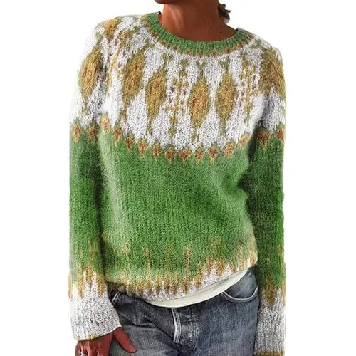 Produktbild: Langärmeliger Damen-Pullover, elegant, lässig, Strickpullover, Winter, Grobstrick-Pullover für Damen, leicht, warm, lockere Passform, Oberteile, Herbstärmel, Baggy, gelb, XL