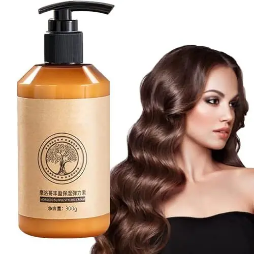 Produktbild: Langanhaltendes Styling Marokkanisches Volumen,Marokkanische Öl Curl Definitionscreme,feuchtigkeitsspendende Elastizität Long-lasting Styling für trockene, Beschädigte Haarpflege 300 Gramm (1 Stück)