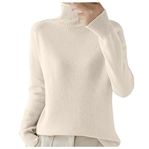 Produktbild: Langarmshirts Für Damen 100% Merinowolle Strickpullover Fashion Damen Damen Langarmshirt Pullover Rot Damen Strick Pullover Dame Damenpullover Langarm Winter Kaschmir Cashmere Zopfpullover Damen