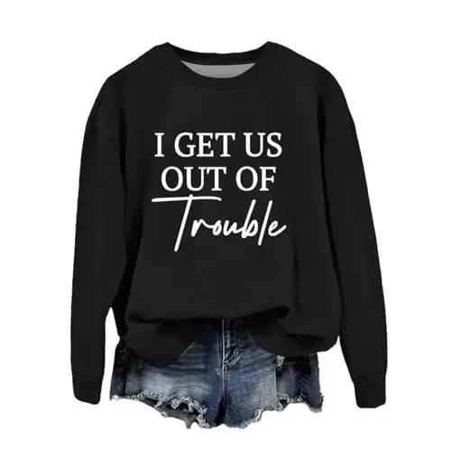 Produktbild: Langarmshirt Damen Oversized Partys Mode Pullover Buchstaben Hoody Winter Elegant Oberteile Damen Longsleeve Drucke Tops Einfach Ostern 3#schwarz L XG