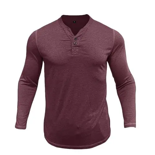 Produktbild: Langarmshirt Herren Shirt Langärmelige T-Shirts Einfarbig Tshirts Warm Langärmeliges Shirts Sale Angebote Männer Tee T-Shirt Mode Teenager Winter Tee Herren Tshirt Sale Wein XXL