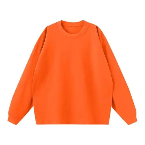 Produktbild: Langarmshirt Herren Shirt Langärmelige Tee T-Shirt Einfarbige Fashion Langärmeliges T-Shirt Sale Herren Top Warmes Sweatshirt Männer Lässig Tshirt Outlet Angebote Orange 3XL