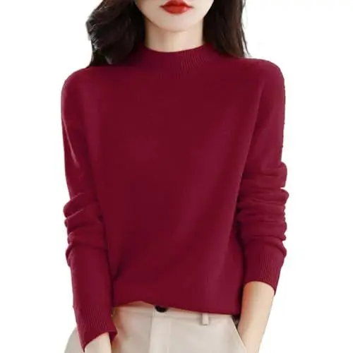 Produktbild: Damen Hoodie, Strickpullover Gerippter Rollkragenpullover Feinstrick Elegant Langarm Strickpulli, Stretch Warmer Winter Rolli, Basic Einfarbige Pullover Sweatshirt, Passform Kuschel Tops