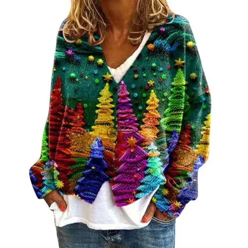 Produktbild: fleecepullover damen mode damen damen grobstrick cardigan zopfpullover damen damen pullover elegant strickpullover damen bauchfrei weihnachtspullover große größen damen pullover herbst