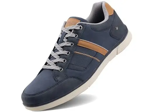 Produktbild: LANGDU Freizeitschuhe Herren Sneaker Schuhe Walkingschuhe Leichtgewicht Atmungsaktive Sportschuhe Größe41-46EU (Navyblau 35,46EU)