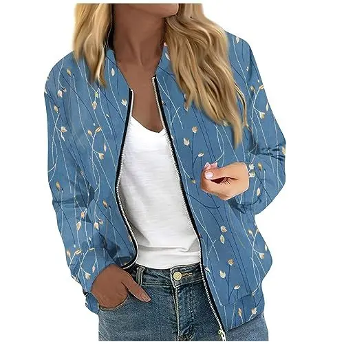 Produktbild: Lange Jacke Damen Winter Sweatjacke mit Tasche Kapuzenjacke Reißverschluss Loose Fit Hoodie Casual Running Fitness Jacket Arbeitsjacke Outdoor Winterjacke Blue L