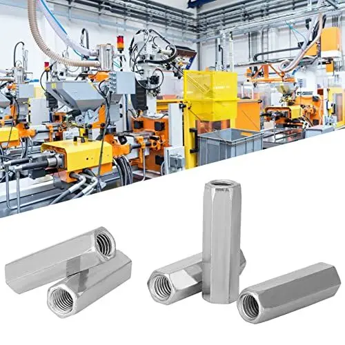 Produktbild: Lange Sechskantmuttern 5 Stück Plattierter Stahl M10 * 40/50 Gewindebefestigungen für Zuhause, Büro und Andere Maschinenindustrie (M10*50)