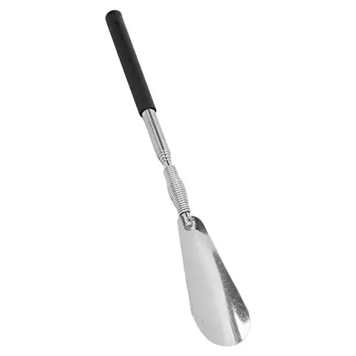 Produktbild: Langer Schuhanzieher, 1 Teleskop-Schuhlöffel mit Feder, Premium-Schuhheber mit Langem Griff, 27,9 Cm Bis 76,2 Cm, Verstellbarer Expander, Schuhanzieher aus Edelstahl(Schwarz)