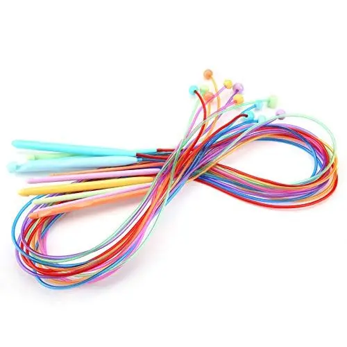 Produktbild: Langes Häkelnadel-Set, 12 Stück Tunesische Häkelnadeln, Mehrfarbige Afghanische Häkelnadeln Zum Häkeln, 3,5 Mm - 12 Mm, Tolles Strick- und Häkelzubehör-Set für Anfänger, Häkeler, Stricker