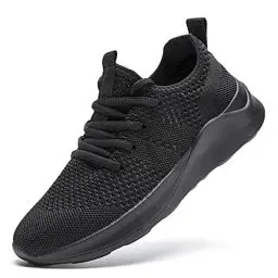 Produktbild: LANGFEUU Damen Turnschuhe Sneaker Schuhe Damen Sportschuhe Laufschuhe Tennisschuhe Outdoor Running Damen Walkingschuhe Straßenlaufschuhe rutschfest Atmungsaktiv Leichtgewichts Schwarz 40