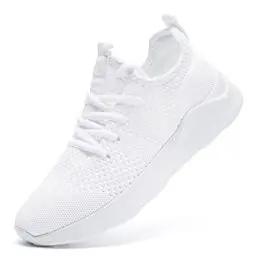 Produktbild: LANGFEUU Damen Turnschuhe Sneaker Schuhe Damen Sportschuhe Laufschuhe Tennisschuhe Outdoor Running Damen Walkingschuhe Straßenlaufschuhe rutschfest Atmungsaktiv Leichtgewichts Weiß, 40 EU