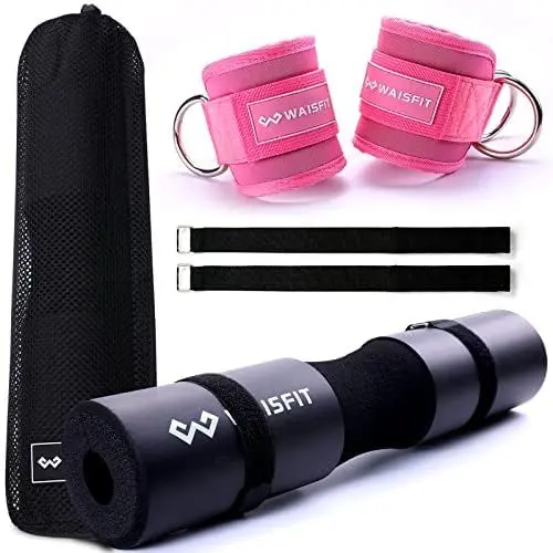 Produktbild: Langhantel Polster Set für Frauen und Männer – Gym-Zubehör für Training und Fitness mit Widerstandsband und Knöchelstütze