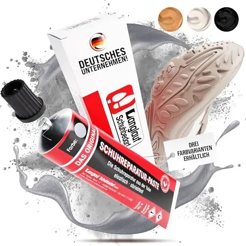Produktbild: Langlauf Schuhbedarf Reparaturpaste Schuhe und Schuhsohlen I Schuhreparatur Set I Schuhreparaturpaste, Absatz Reparatur Set, Schuhsohle Reparaturpaste (altweiss)