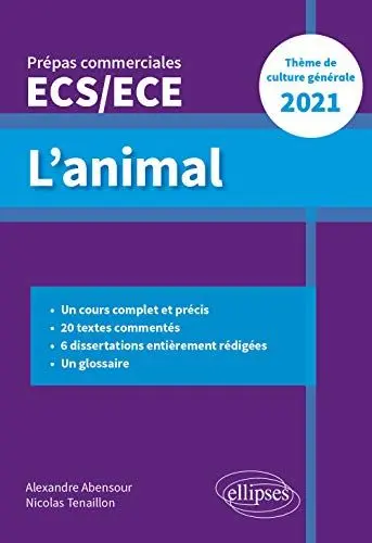 Produktbild: L'animal - Épreuve de culture générale - Prépas commerciales ECS / ECE 2021: Thème de culture générale Prépas commerciales ECS/ECE