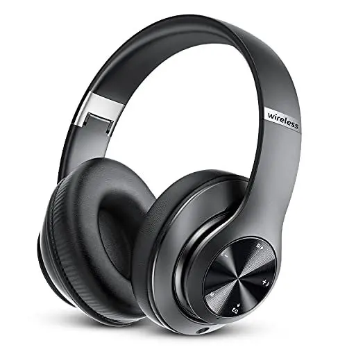 Produktbild: Lankey Sound 9S Kopfhörer Kabellos Bluetooth, Bluetooth Kopfhörer Over-Ear mit 65 Stunden Spielzeit, kabellose Kopfhörer mit 6 EQ-Modi, HiFi Stereo Kopfhörer mit Mikrofon für Handy/PC/Studium, Schwarz