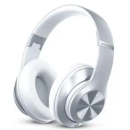 Produktbild: Lankey Sound Kopfhörer Kabellos Bluetooth, 65 Stunden Spielzeit, Leichter Bluetooth Kopfhörer mit 6 EQ-Modi, HiFi Stereo Faltbare Kopfhörer mit Mikrofon für Handy/PC/Zuhause, Silber