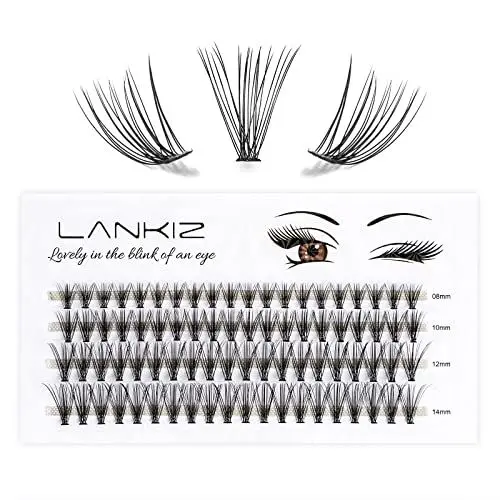 Produktbild: LANKIZ Einzelne Wimpern 20D 0.07 C Curl 8-14mm Falsche Wimpern Extensions für Wimpernverlängerung, 80 Pcs Cluster Lashes DIY Künstliche Wimpern Einzeln Fake Lashes zu Hause
