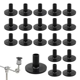 Produktbild: Lanmei 20 Stück Beckenständerhülsen, Becken-Ersatzhülsen, Trommel-Beckenständer und Ersatzteile, Hi-Hat-Filze, Beckeninstrumententrommel-Zubehör (schwarz)