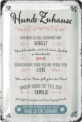 Produktbild: LANOLU Retro Blechschild Hunderegeln, Hundeschilder, Blechschild Hund, Deko Garten Hund, Geschenke für Frauen Hundeliebhaber, Hunde Geschenke für Besitzer, 20x30cm