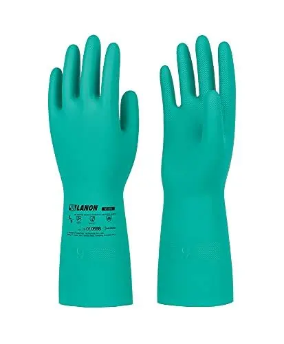 Produktbild: LANON 3 Paar Chemie Handschuhe, Nitril Chemikalienschutzhandschuhe gegen Öle, Fette, Säuren & Lösungsmittel, Abriebfest, Latexfrei, Wasserdicht, EN 388/374, XXL/11