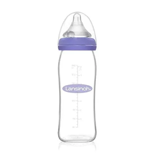 Produktbild: Lansinoh Glas Babyflasche mit NaturalWave Sauger Gr. M, 240 ml