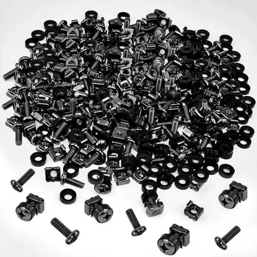 Produktbild: LANSKYLAN 100er Setkäfigmuttern schrauben set M6 Serverschrank Schrauben Käfigmuttern Netzwerk Schrank Schrauben Käfigmutternset Rack käfigmuttern Schrauben Set für 10