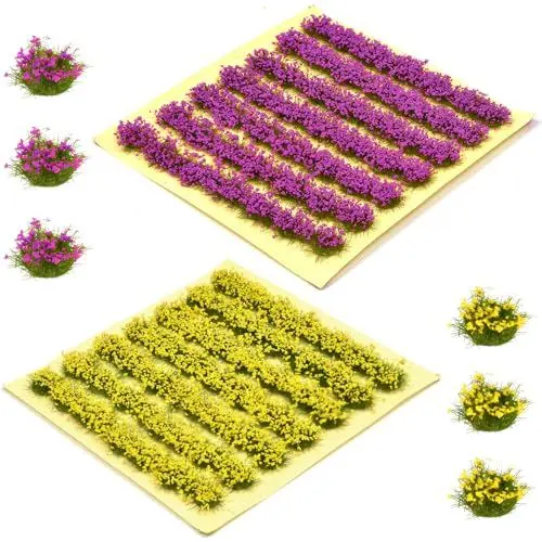 Produktbild: LANSKYLAN 14 Streifen Static Grass Tufts Selbstklebend für Modellbau - Statische Grasbüschel, Rasen, Blume für Modellbasen und Terrainszenen Miniatur