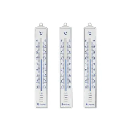 Produktbild: Lantelme 3 Stück Gartenthermometer Set | Wetterfest Analog Thermometer | Temperatur +- 50°C | Für Innen und Außen in Weiß | Außenthermometer Zimmerthermometer für Garten Balkon Terrasse