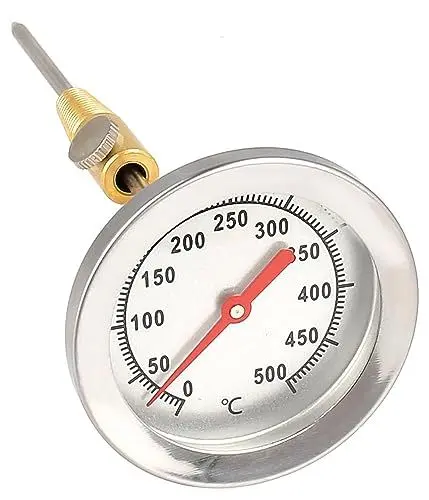 Produktbild: Lantelme 500°C Ofen, Grillthermometer | Analog mit 15cm Edelstahlsonde und Clip | Präzises Thermometer für Backofen, BBQ, Grill, Holzbackofen, Holzkohlegrill, Gasgrill und Smoker