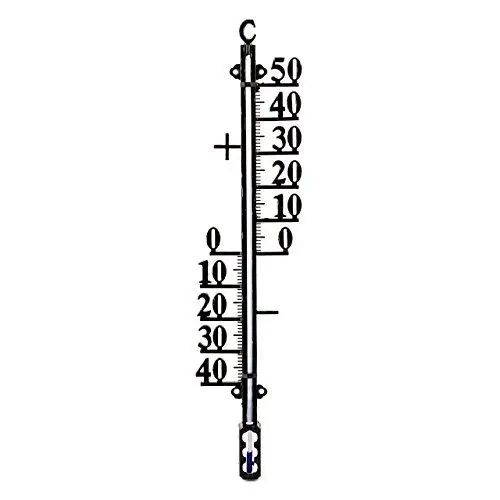 Produktbild: Lantelme Gartenthermometer Metall 41cm lang | Temperatur Analog -40 bis 50°C | Thermometer für Garten Außen Wandthermometer für Haus | auch für Innen als Zimmer Innenthermometer xxl groß (41cm Metall)