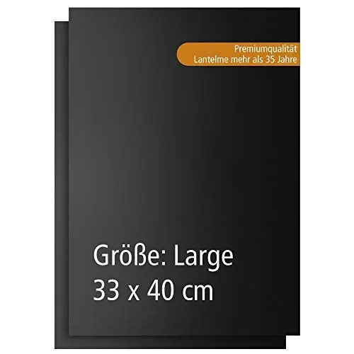 Produktbild: Lantelme 2 Stück Grillmatten Set 40cm x 33cm | Wiederverwendbar Grillunterlage für BBQ Elektrogrill und Gasgrill | auch zum Backen als Backpapier | Antihaft PFOA-Frei | Für Fleisch Fisch Gemüse