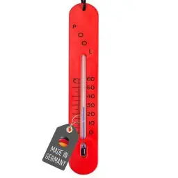 Produktbild: Lantelme Poolthermometer sinkend mit Schnur Analog Thermometer Farbe Rot für Pool Schwimmbad Teichthermometer Whirlpool Schwimmteich zur Wassertemperaturmessung (Rot)